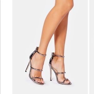 JustFab Sylvana Dress Sandals in Gunmetal